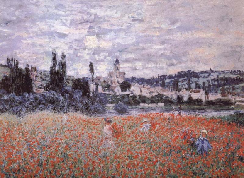 Claude Monet Poppy Field near Vetheuil Norge oil painting art